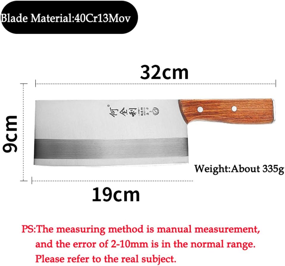Cleaver Knife 7 Inch – Chinese Chef Knife with rosewood Handle, Vegetable Meat Cleaver Knife with case, Anti-rust Kitchen Knife for Cooking
