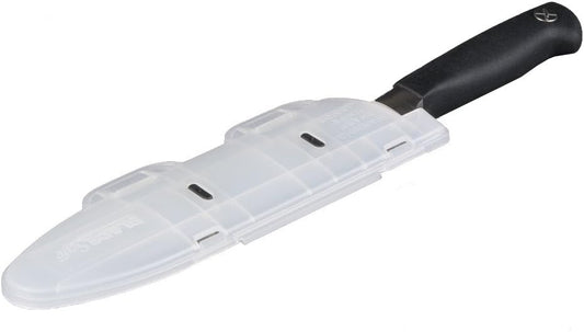 BladeSafe Storage Case for 6-Inch to 8-Inch Kitchen Knife Blades | Durable dishwasher-safe plastic sheath protects edges in drawers and knife rolls. Ideal for travel and safe organization.