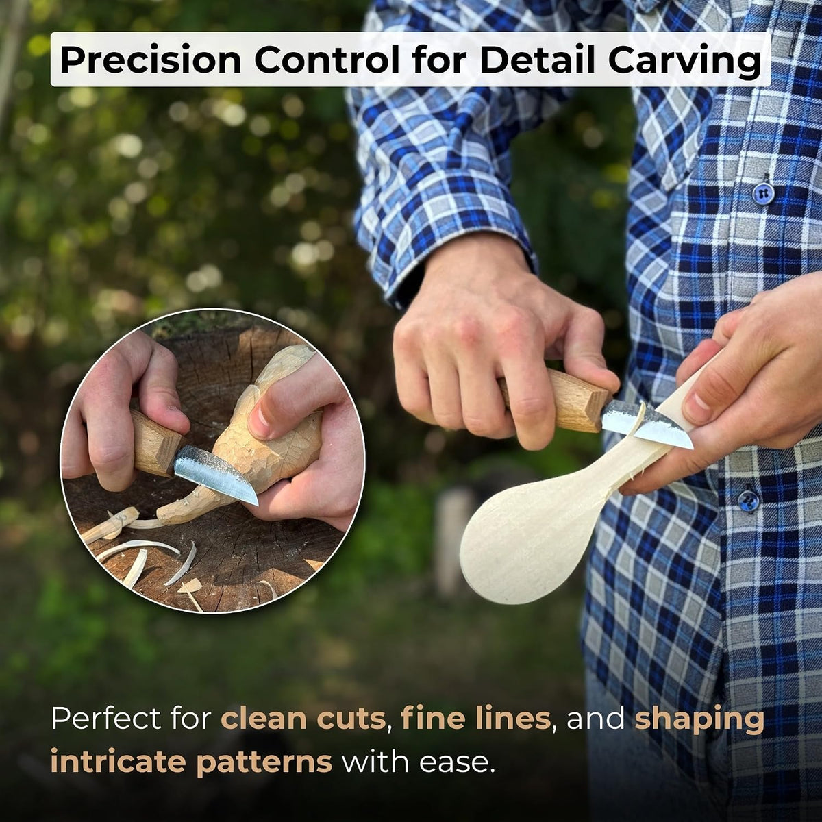 Sharky Detail Wood Carving Knife Blade 1.97 In (5 cm)