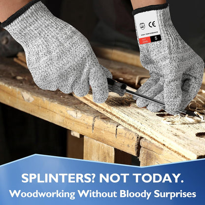 Cut Resistant Gloves, Level 5 Protection, Food Grade Safety Gloves for Mandolin Slicing, Multiple Sizes