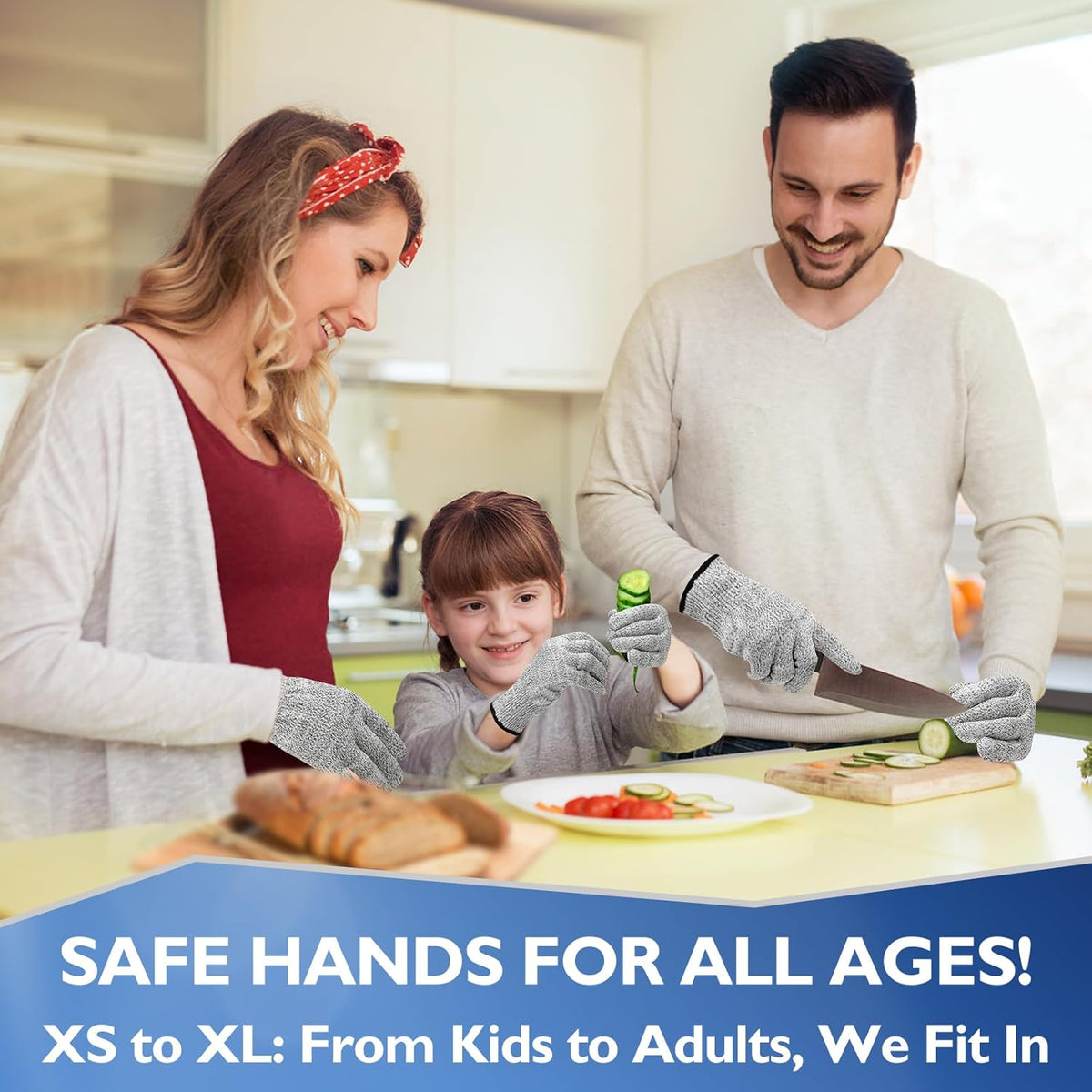 Cut Resistant Gloves, Level 5 Protection, Food Grade Safety Gloves for Mandolin Slicing, Multiple Sizes