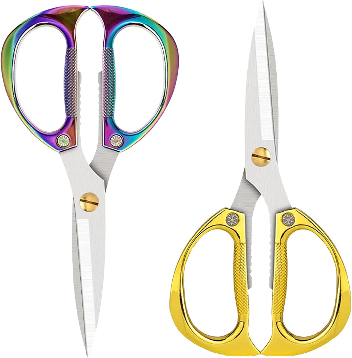 Stainless Steel Kitchen Shears - 2-Pack Heavy Duty All-Purpose Meat Scissors for Poultry, Cooking & Food Preparation