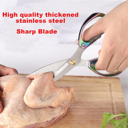 Stainless Steel Kitchen Shears - 2-Pack Heavy Duty All-Purpose Meat Scissors for Poultry, Cooking & Food Preparation