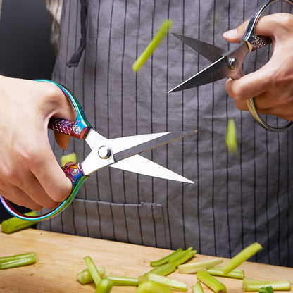 Stainless Steel Kitchen Shears - 2-Pack Heavy Duty All-Purpose Meat Scissors for Poultry, Cooking & Food Preparation