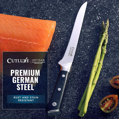 Boning Knife, 6" Razor Sharp Fillet Knife for Meat Cutting | High Carbon German Steel, Full Tang Ergonomic Handle – Deboning & Trimming, Grilling Gift for Men