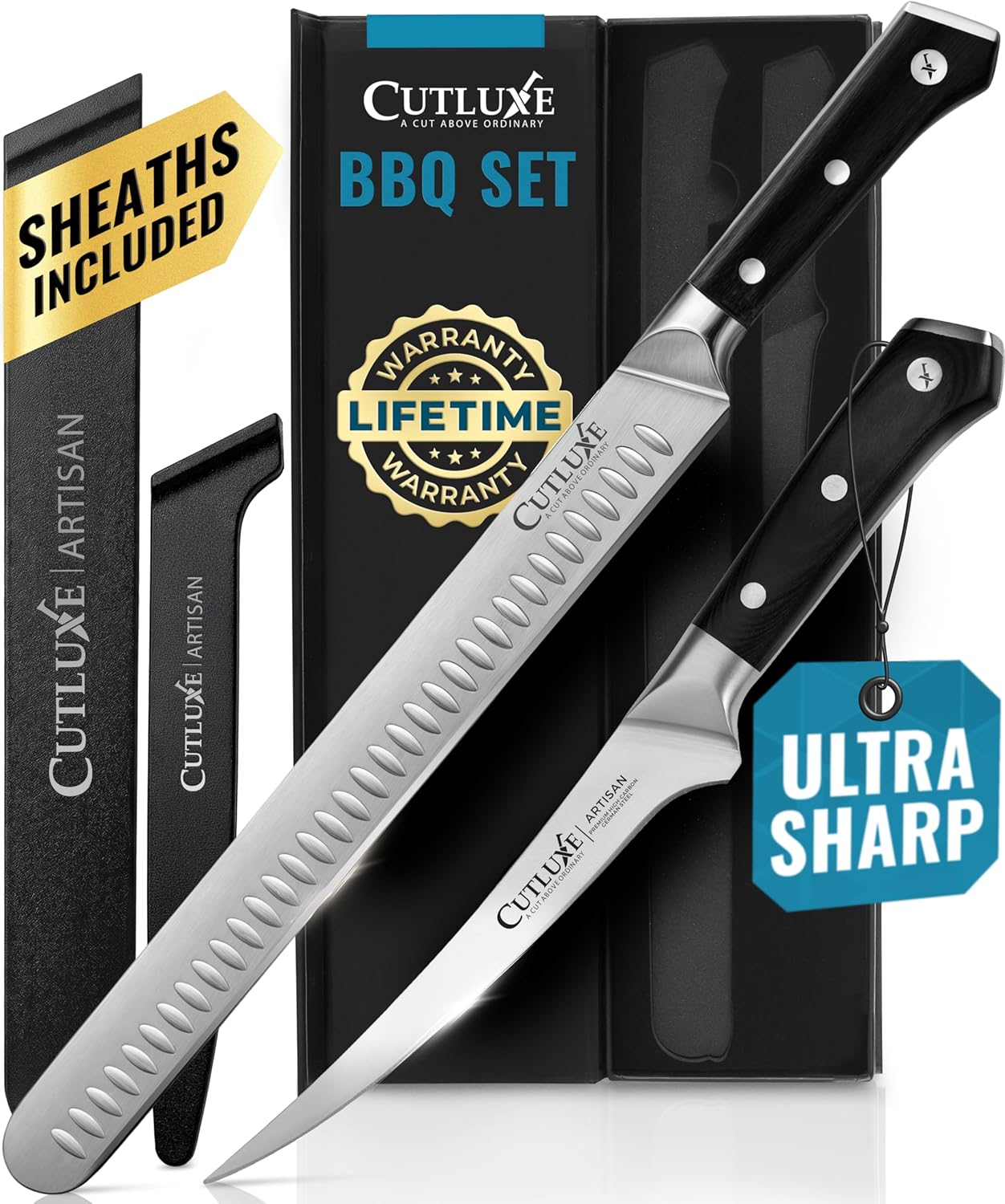 Boning Knife, 6" Razor Sharp Fillet Knife for Meat Cutting | High Carbon German Steel, Full Tang Ergonomic Handle – Deboning & Trimming, Grilling Gift for Men