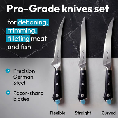 Boning Knife, 6" Razor Sharp Fillet Knife for Meat Cutting | High Carbon German Steel, Full Tang Ergonomic Handle – Deboning & Trimming, Grilling Gift for Men