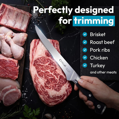 Boning Knife, 6" Razor Sharp Fillet Knife for Meat Cutting | High Carbon German Steel, Full Tang Ergonomic Handle – Deboning & Trimming, Grilling Gift for Men