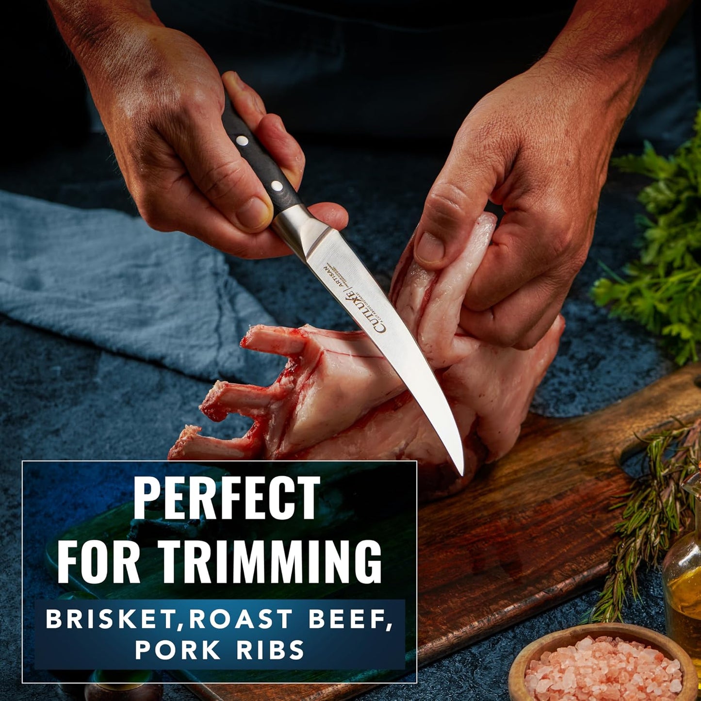 Boning Knife, 6" Razor Sharp Fillet Knife for Meat Cutting | High Carbon German Steel, Full Tang Ergonomic Handle – Deboning & Trimming, Grilling Gift for Men