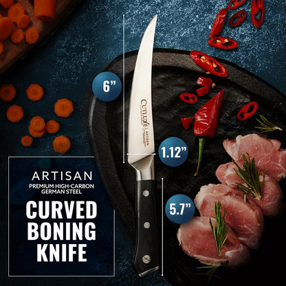 Boning Knife, 6" Razor Sharp Fillet Knife for Meat Cutting | High Carbon German Steel, Full Tang Ergonomic Handle – Deboning & Trimming, Grilling Gift for Men