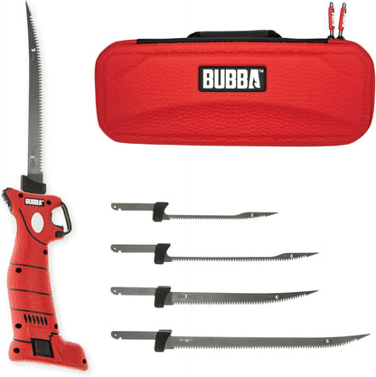 Li-Ion Cordless Electric Fillet Knife with Non-Slip Grip Handle, 4 Ti-Nitride S.S. Coated Non-Stick Reciprocating Blades, Charger and Case for Fishing