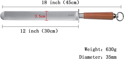 Heavy-Duty Sharpening Steel 12 inch Honing Steel Knife Sharpeners Flat Honing Rod, Fine Cut, High hardness, Ideal For Butcher Knives and Chef Knives