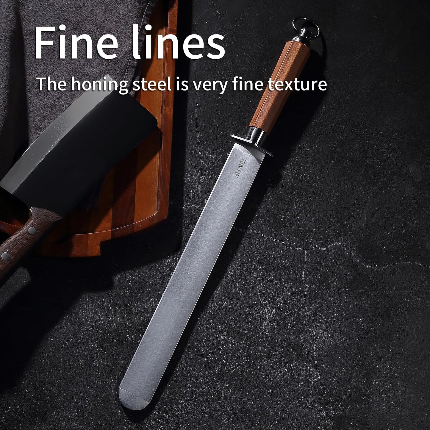 Heavy-Duty Sharpening Steel 12 inch Honing Steel Knife Sharpeners Flat Honing Rod, Fine Cut, High hardness, Ideal For Butcher Knives and Chef Knives