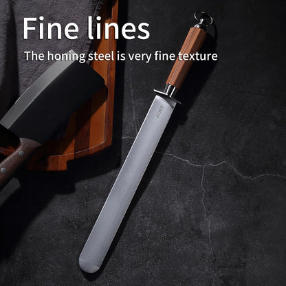 Heavy-Duty Sharpening Steel 12 inch Honing Steel Knife Sharpeners Flat Honing Rod, Fine Cut, High hardness, Ideal For Butcher Knives and Chef Knives