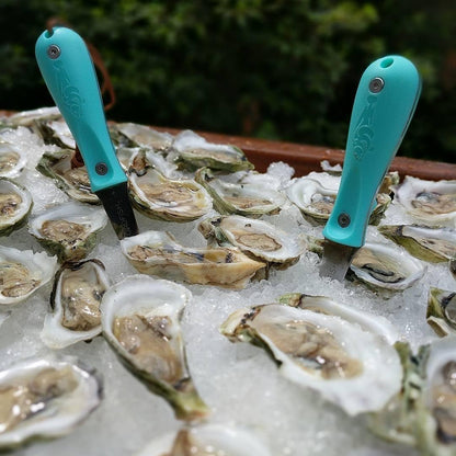 Oyster Knife, Stainless Steel Shucking Tool with Bent Tip Blade