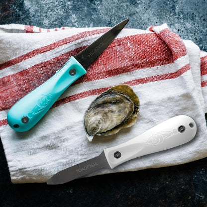 Oyster Knife, Stainless Steel Shucking Tool with Bent Tip Blade