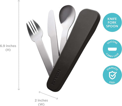 Reusable Stainless Steel Travel Utensils/Cutlery Set with Silicone Case Sage