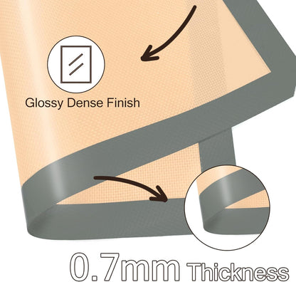 Silicone Baking Mat, Nonstick and Reusable, 3 Pack | Dishwasher Cleanup, Less Need for Oil, Cooking Spray, No Parchment, Half and Quarter Sheet Sizes, Cookies, Bread, Pastries