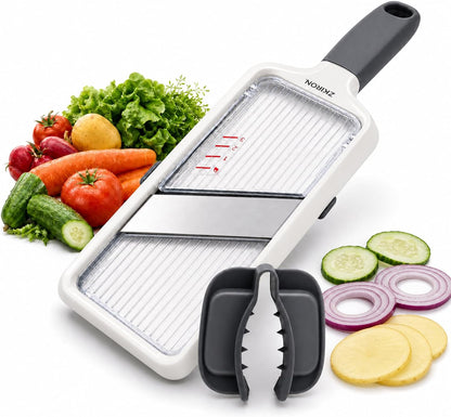 ZKIRON Adjustable Handheld Mandoline Slicer for Kitchen, Ready to Use