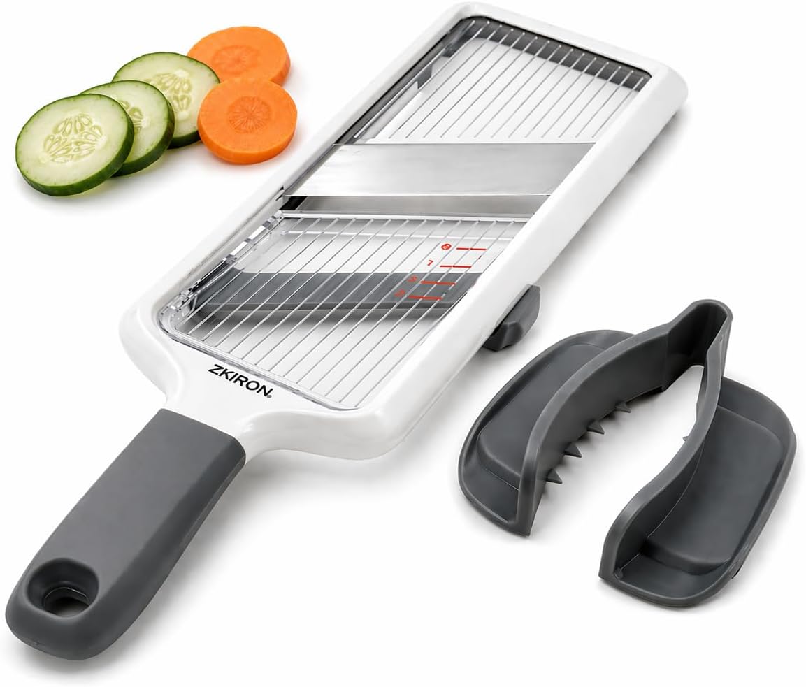 ZKIRON Adjustable Handheld Mandoline Slicer for Kitchen, Ready to Use