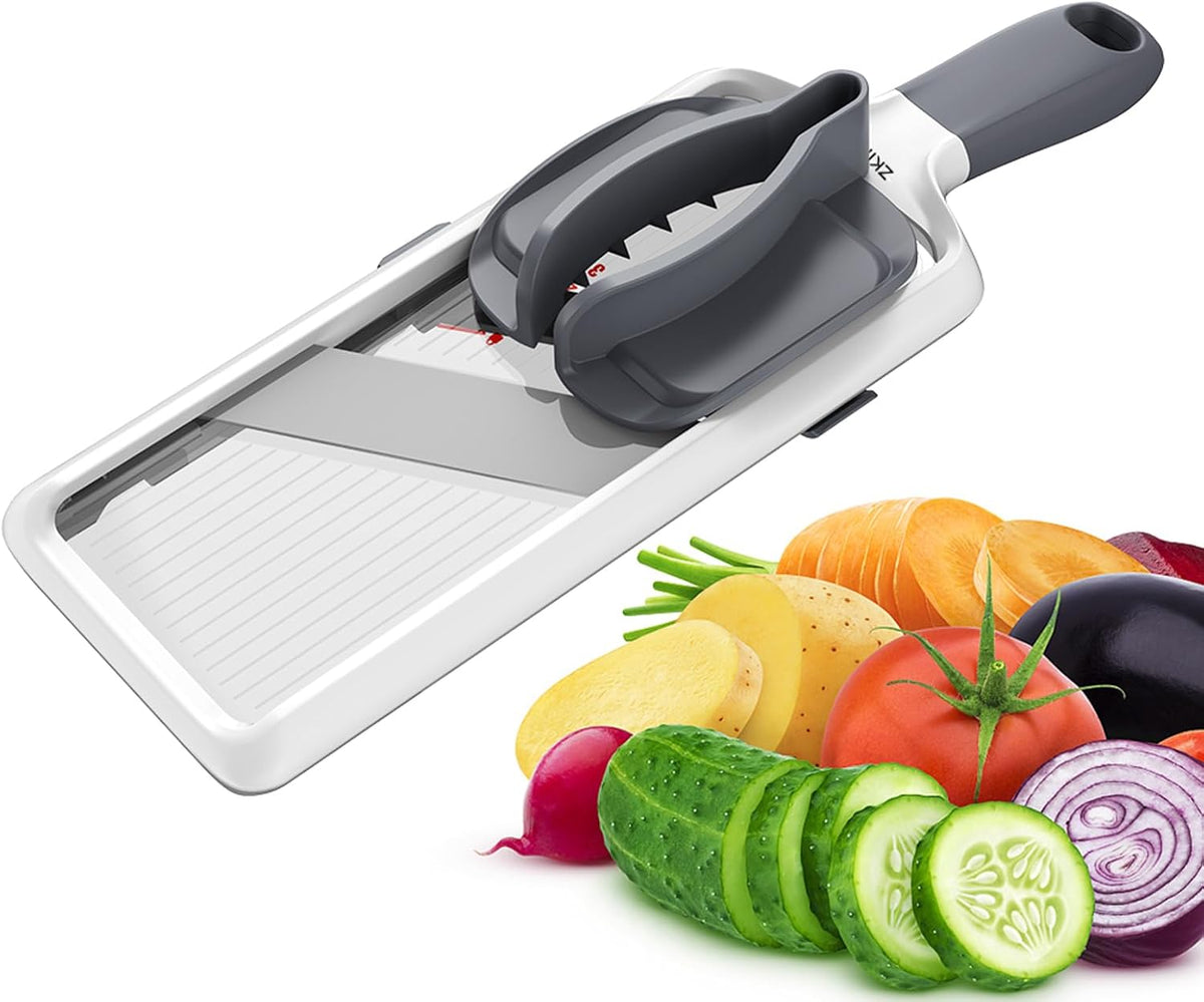 ZKIRON Adjustable Handheld Mandoline Slicer for Kitchen, Ready to Use