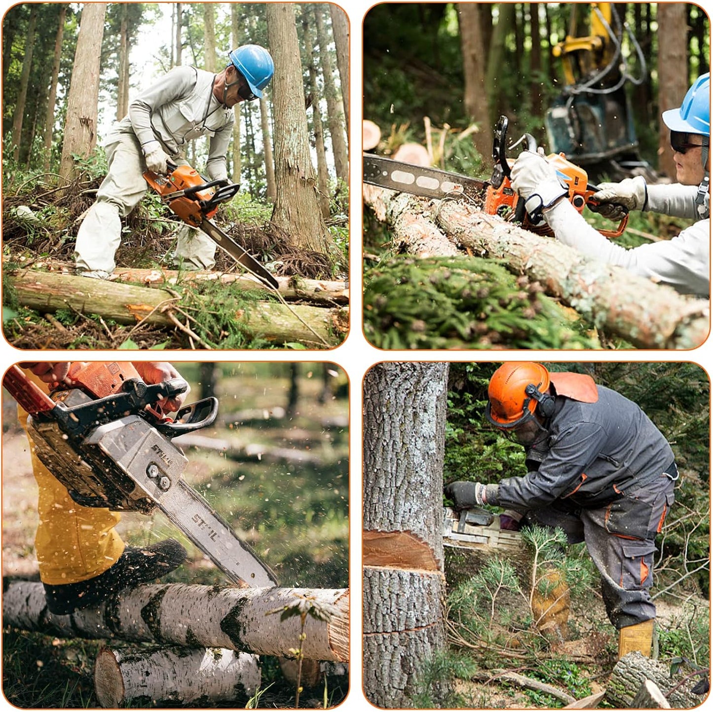 Chainsaw Gloves Saw Protection on Left Hand Back | EN ISO 11393-4, Cut-resistance Gloves Cow Leather Palm