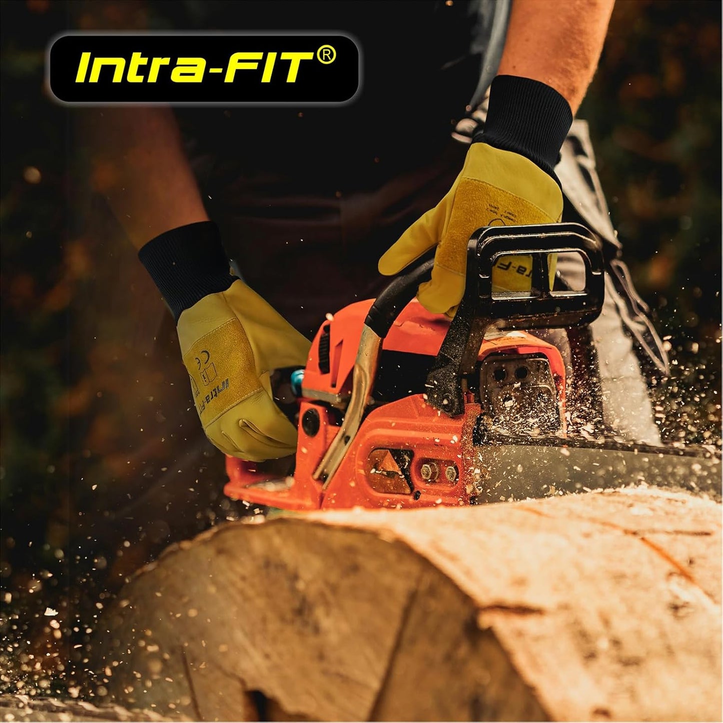 Chainsaw Gloves Saw Protection on Left Hand Back | EN ISO 11393-4, Cut-resistance Gloves Cow Leather Palm