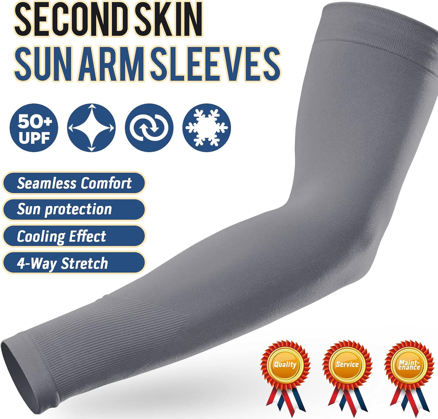 Sun Protection Cooling Arm Sleeves with Thumb Holes - Gardening Outdoors Sports Workouts Sunscreen Arm Sleeves