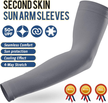 Sun Protection Cooling Arm Sleeves with Thumb Holes - Gardening Outdoors Sports Workouts Sunscreen Arm Sleeves