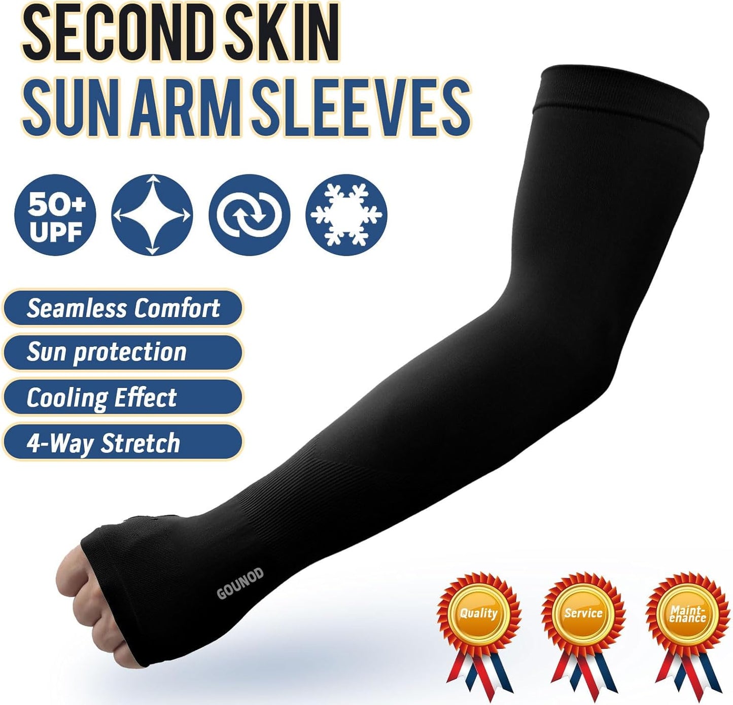 Sun Protection Cooling Arm Sleeves with Thumb Holes - Gardening Outdoors Sports Workouts Sunscreen Arm Sleeves