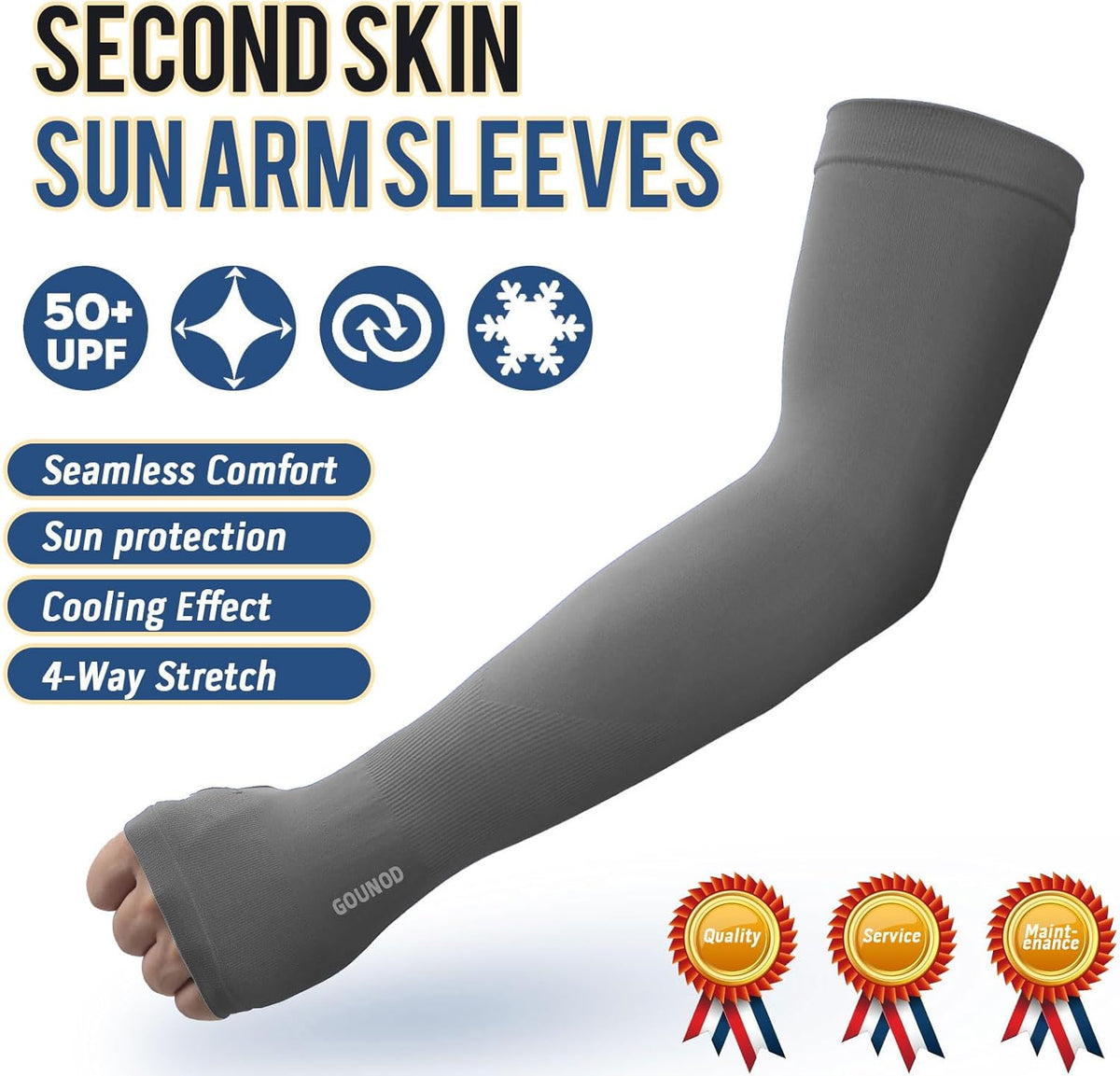 Sun Protection Cooling Arm Sleeves with Thumb Holes - Gardening Outdoors Sports Workouts Sunscreen Arm Sleeves