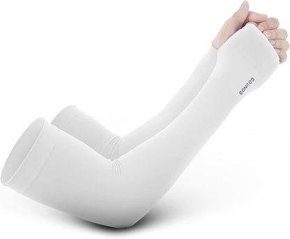 Sun Protection Cooling Arm Sleeves with Thumb Holes - Gardening Outdoors Sports Workouts Sunscreen Arm Sleeves