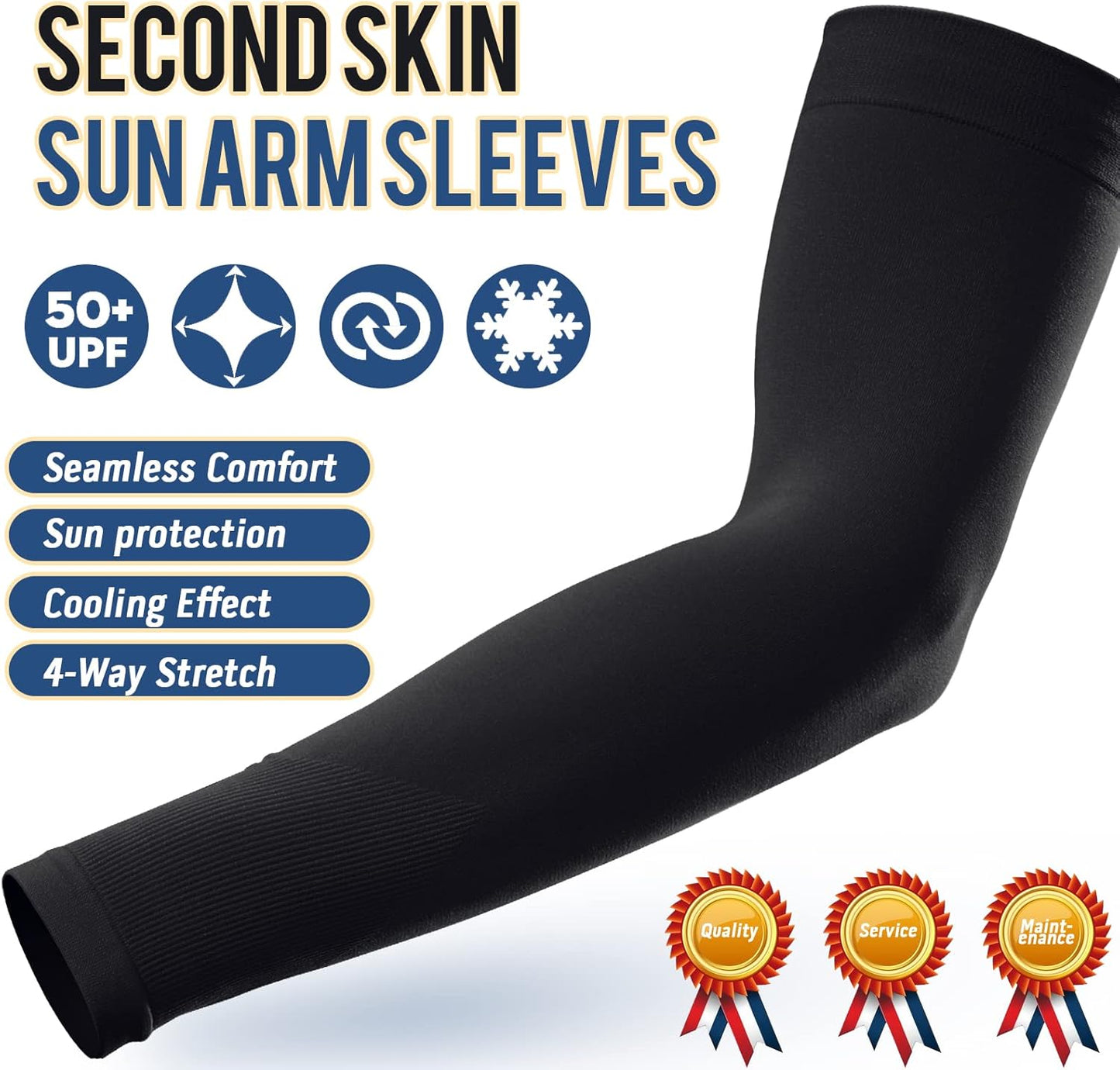 Sun Protection Cooling Arm Sleeves with Thumb Holes - Gardening Outdoors Sports Workouts Sunscreen Arm Sleeves