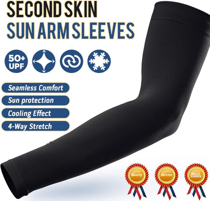 Sun Protection Cooling Arm Sleeves with Thumb Holes - Gardening Outdoors Sports Workouts Sunscreen Arm Sleeves