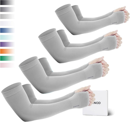 Sun Protection Cooling Arm Sleeves with Thumb Holes - Gardening Outdoors Sports Workouts Sunscreen Arm Sleeves