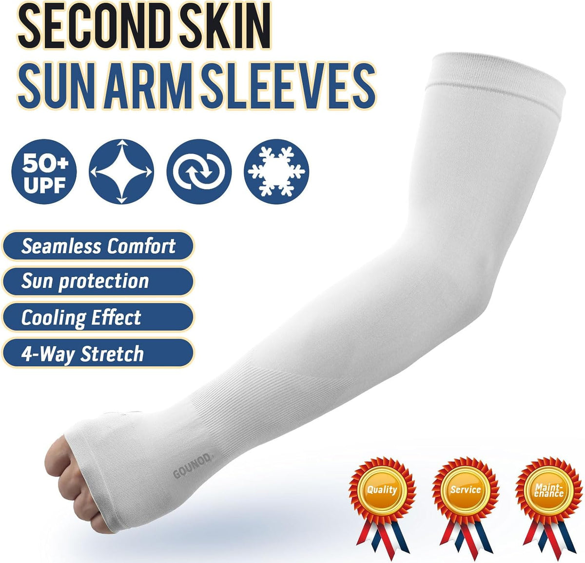 Sun Protection Cooling Arm Sleeves with Thumb Holes - Gardening Outdoors Sports Workouts Sunscreen Arm Sleeves