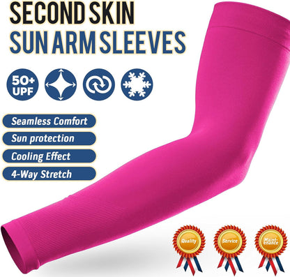 Sun Protection Cooling Arm Sleeves with Thumb Holes - Gardening Outdoors Sports Workouts Sunscreen Arm Sleeves