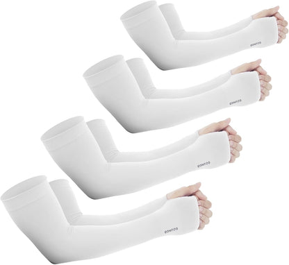 Sun Protection Cooling Arm Sleeves with Thumb Holes - Gardening Outdoors Sports Workouts Sunscreen Arm Sleeves