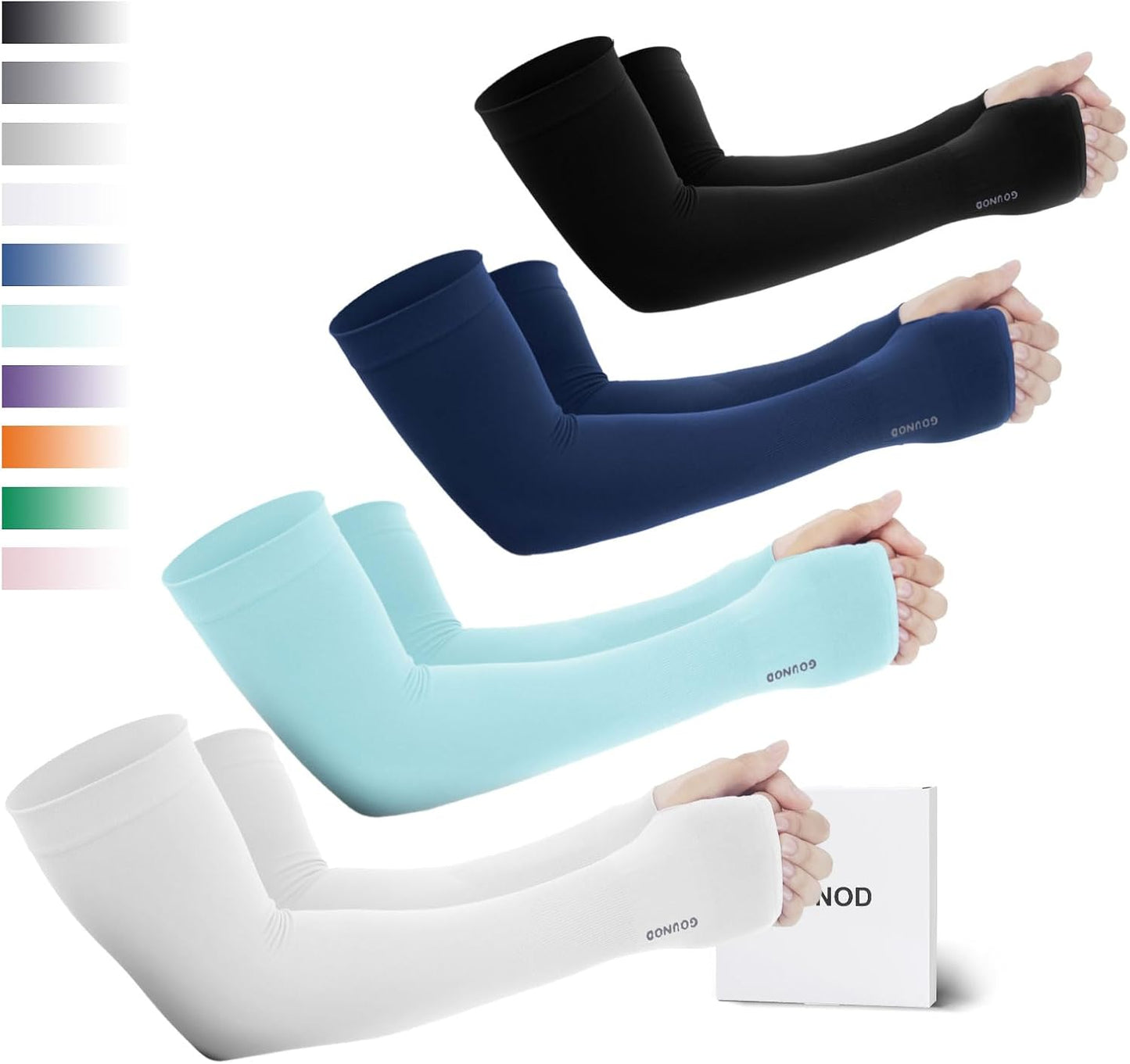 Sun Protection Cooling Arm Sleeves with Thumb Holes - Gardening Outdoors Sports Workouts Sunscreen Arm Sleeves