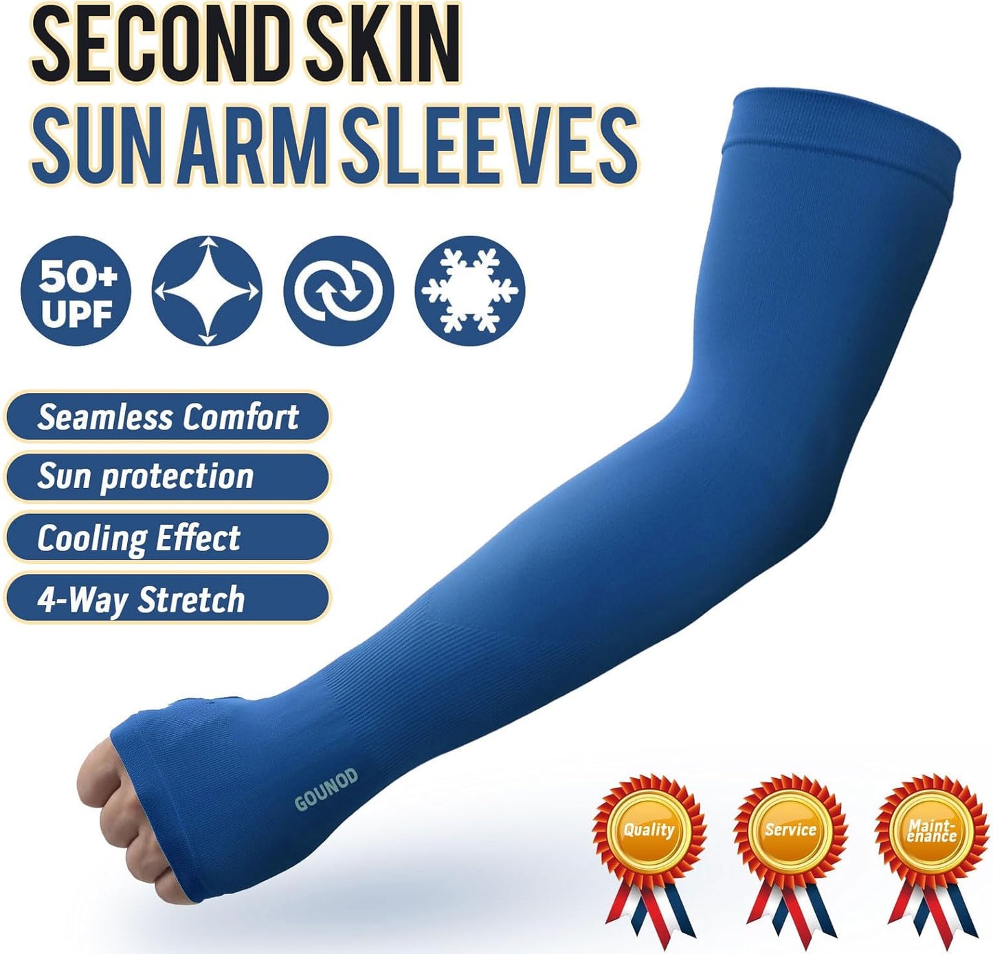 Sun Protection Cooling Arm Sleeves with Thumb Holes - Gardening Outdoors Sports Workouts Sunscreen Arm Sleeves