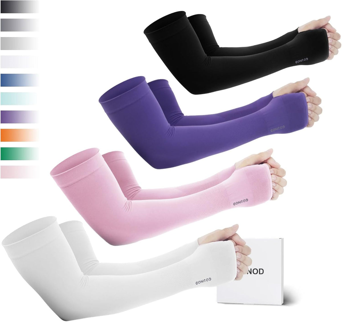 Sun Protection Cooling Arm Sleeves with Thumb Holes - Gardening Outdoors Sports Workouts Sunscreen Arm Sleeves