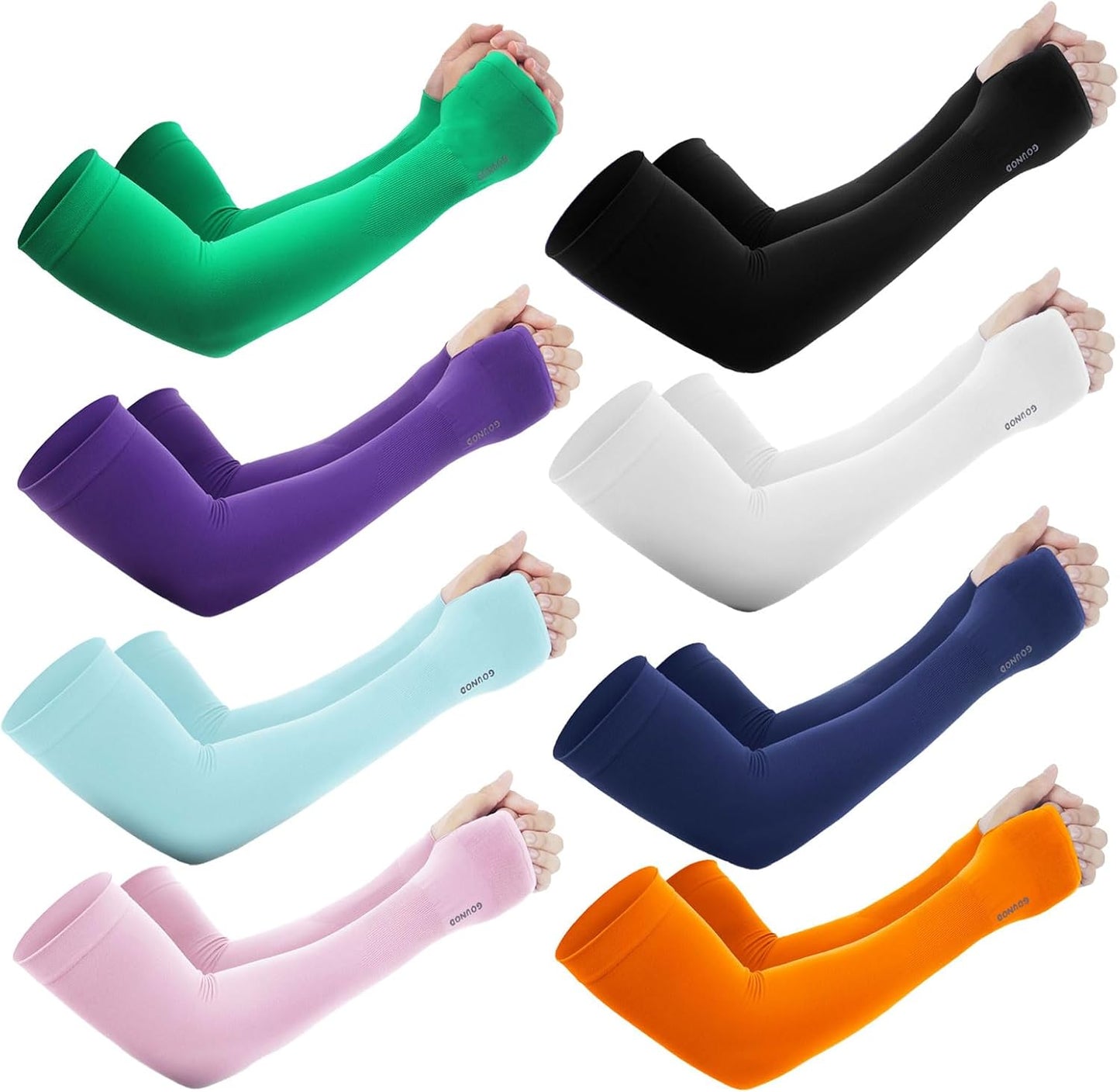 Sun Protection Cooling Arm Sleeves with Thumb Holes - Gardening Outdoors Sports Workouts Sunscreen Arm Sleeves