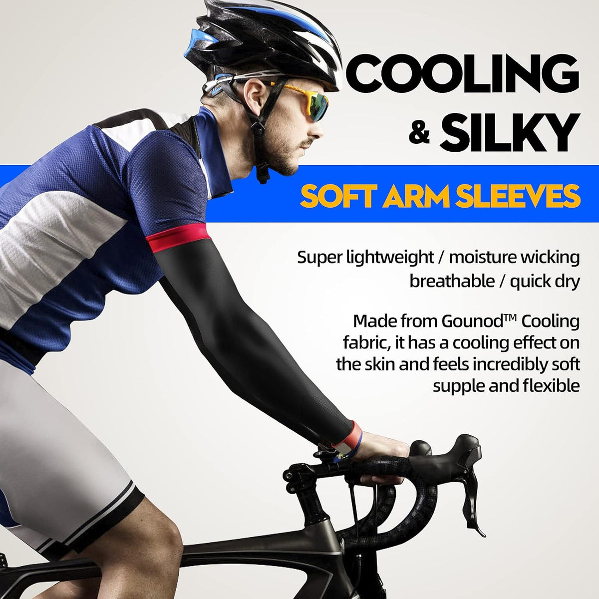 Sun Protection Cooling Arm Sleeves with Thumb Holes - Gardening Outdoors Sports Workouts Sunscreen Arm Sleeves