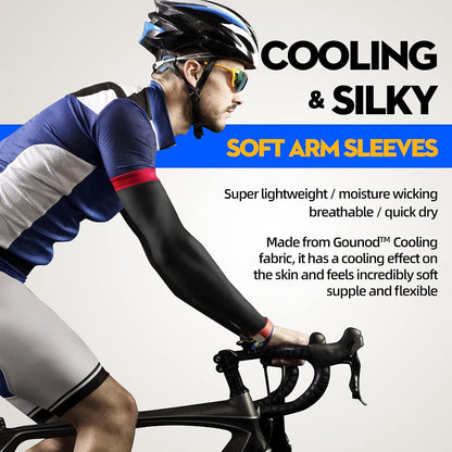 Sun Protection Cooling Arm Sleeves with Thumb Holes - Gardening Outdoors Sports Workouts Sunscreen Arm Sleeves