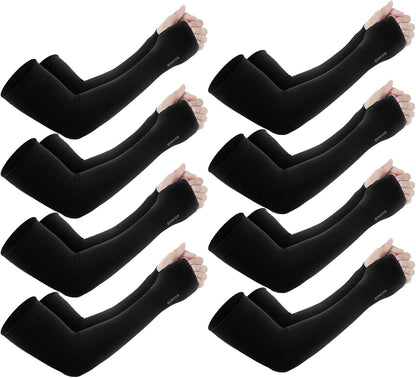 Sun Protection Cooling Arm Sleeves with Thumb Holes - Gardening Outdoors Sports Workouts Sunscreen Arm Sleeves