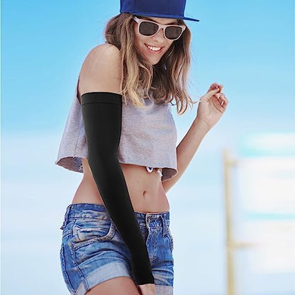 Sun Protection Cooling Arm Sleeves with Thumb Holes - Gardening Outdoors Sports Workouts Sunscreen Arm Sleeves