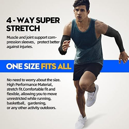Sun Protection Cooling Arm Sleeves with Thumb Holes - Gardening Outdoors Sports Workouts Sunscreen Arm Sleeves