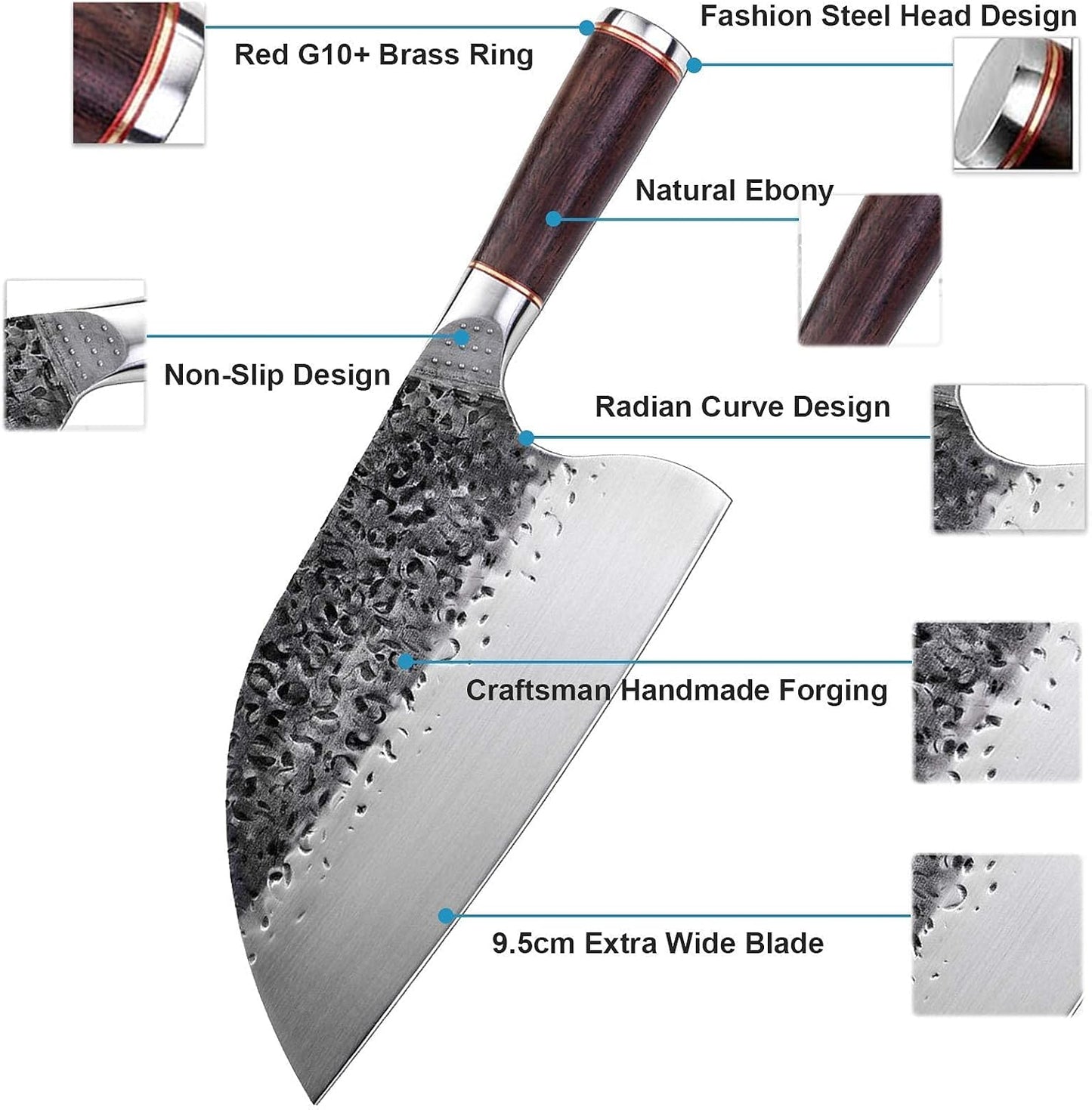 Huusk Feather Knife - High Carbon Steel Japan Boning Knife with Sheath | Hand Forged, Full Tang, Viking Butchering for Meat Cutting Kitchen BBQ Camping Hiking, Gift for Dad