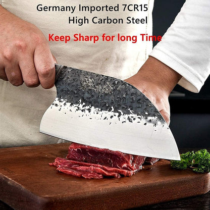 Huusk Feather Knife - High Carbon Steel Japan Boning Knife with Sheath | Hand Forged, Full Tang, Viking Butchering for Meat Cutting Kitchen BBQ Camping Hiking, Gift for Dad