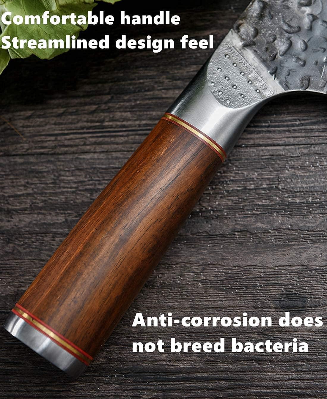 Huusk Feather Knife - High Carbon Steel Japan Boning Knife with Sheath | Hand Forged, Full Tang, Viking Butchering for Meat Cutting Kitchen BBQ Camping Hiking, Gift for Dad